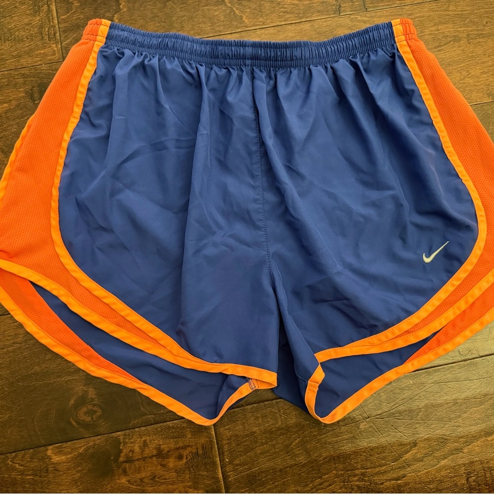 Nike Dark Purple Dri-FIT Shorts with orange Accents